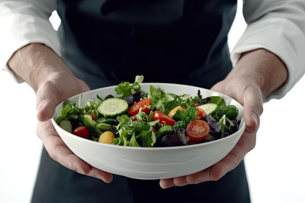 Bucătar pregătind o salată